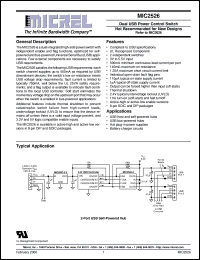 MIC2526-2BM datasheet: Dual USB Power Control Switch MIC2526-2BM