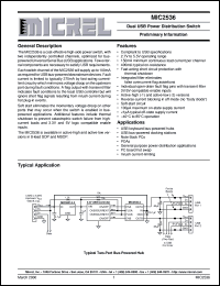 MIC2536-1BM datasheet: Dual USB Power Distribution Switch MIC2536-1BM