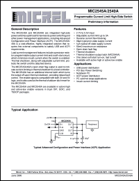 MIC2545A-2BTS datasheet: Programmable Current Limit High-Side Switch MIC2545A-2BTS
