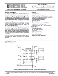 MIC2547-2BM datasheet: Dual Programmable Current Limit Switch MIC2547-2BM