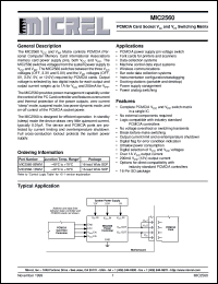 MIC2560-0BWM datasheet: PCMCIA Card Socket Vcc and Vpp Switching Matrix MIC2560-0BWM