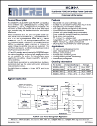 MIC2564A-1BTS datasheet: Dual Serial PCMCIA/CardBus Power Controller MIC2564A-1BTS