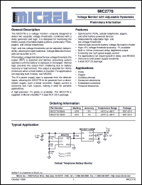 MIC2778-2BM5 datasheet: Voltage Monitor with Adjustable Hysteresis MIC2778-2BM5