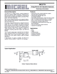 MIC2779L-1BM5 datasheet: Voltage Monitor with Adjustable Hysteresis MIC2779L-1BM5