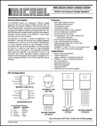MIC2920A-5.0BT datasheet: 400mA Low-Dropout Voltage Regulator MIC2920A-5.0BT