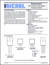 MIC2941ABT datasheet: 1.25A Low-Dropout Voltage Regulator MIC2941ABT