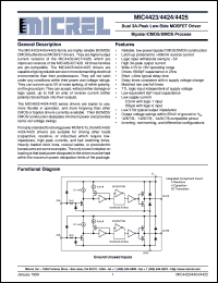 MIC4423CWM datasheet: Dual 3A-Peak Low-Side MOSFET Driver MIC4423CWM