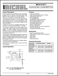 MIC5017 datasheet: Low-Cost Dual High- or Low-Side MOSFET Driver MIC5017