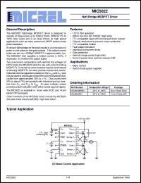 MIC5022 datasheet: Half-Bridge MOSFET Driver MIC5022