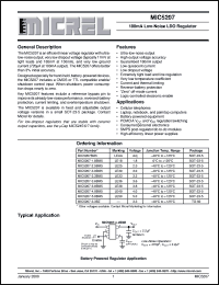 MIC5207 datasheet: 180mA Low-Noise LDO Voltage Regulator MIC5207