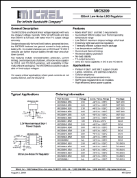 MIC5209 datasheet: 500mA Low-Noise LDO Voltage Regulator MIC5209