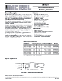 MIC5210 datasheet: Dual 150mA LDO Regulator MIC5210