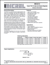 MIC5213 datasheet: Teeny™ SC-70 µCap Low-Dropout Regulator MIC5213
