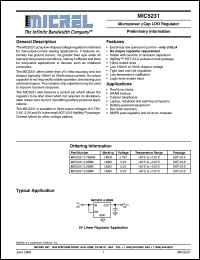 MIC5231-3.0BM5 datasheet: 10mA µCap™ LDO Regulator MIC5231-3.0BM5