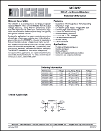 MIC5237-5.0BT datasheet: 500mA Low-Dropout Regulator MIC5237-5.0BT