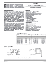 MIC5245-2.8BM5 datasheet: 150mA IttyBitty™ CMOS LDO Regulator MIC5245-2.8BM5