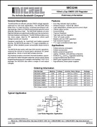 MIC5246-2.8BM5 datasheet: 150mA µCap CMOS LDO Regulator MIC5246-2.8BM5