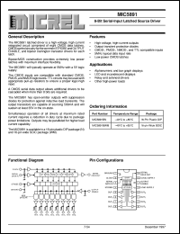 MIC5891BWM datasheet: 8-Bit Serial-Input Latched Source Driver MIC5891BWM