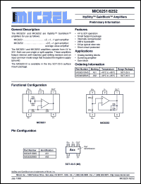 MIC6252BM5 datasheet: IttyBitty™ GainBlock™ Amplifiers MIC6252BM5