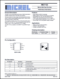 MIC7122BMM datasheet: Rail-to-Rail Dual Op Amp MIC7122BMM