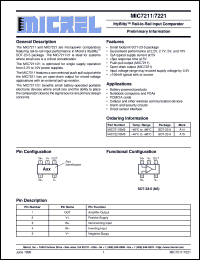 MIC7221BM5 datasheet: IttyBitty™ Rail-to-Rail Input Comparator MIC7221BM5