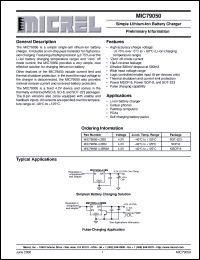 MIC79050-4.2BM datasheet: Linear LiIon Battery Charger MIC79050-4.2BM