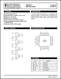 SY10E157 datasheet: QUAD 2:1 MULTIPLEXER SY10E157