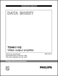 TDA6111Q/N3 datasheet: Video output amplifier TDA6111Q/N3