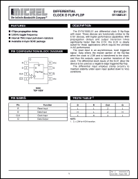 SY10EL51 datasheet: DIFFERENTIAL CLOCK D FLIP-FLOP SY10EL51