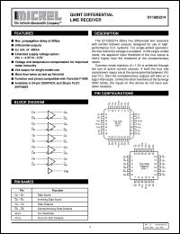 SY100S314 datasheet: QUINT DIFFERENTIAL LINE RECEIVER SY100S314