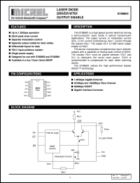 SY88902 datasheet: LASER DIODE DRIVER WITH OUTPUT ENABLE SY88902