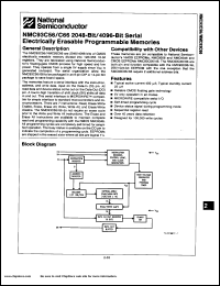 NMC93C66EN datasheet: 4096-bit serial elecrically erasable programmable memory (EEPROM) NMC93C66EN