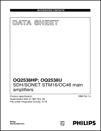 OQ2538HP/S1 datasheet: SDH/SONET STM16/OC48 main amplifiers OQ2538HP/S1