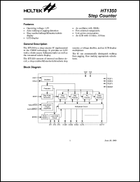 HT1350 datasheet: Step counter HT1350