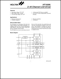 HT1609L datasheet: 2x40 channel LCD driver HT1609L