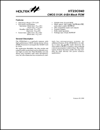 HT23C040 datasheet: CMOS 512Kx8-bit mask ROM HT23C040