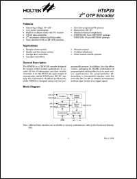 HT6P20A datasheet: 2 in power 24 OTP encoder (24-address, 0-data) HT6P20A