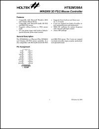 HT82M398A datasheet: Win2000 3D PS/2 mouse controller HT82M398A