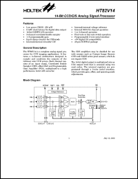 HT82V14 datasheet: 14-bit CCD/CIS analog signal processor HT82V14