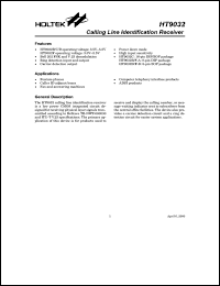 HT9032C datasheet: Calling line identification receiver HT9032C