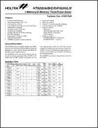 HT9202A datasheet: 2-memory tone/pulse dialer HT9202A