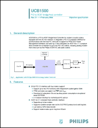 UCB1500 datasheet: PCI to AC97 bridge/host controller UCB1500