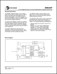 DM6381F datasheet: Digital signal processor for V.34 integrated data/fax/voice/speackerphone modem set DM6381F