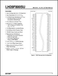 LH28F800SU datasheet: 8M (512 x 16,1M x 8) flash memory LH28F800SU