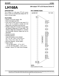 LH168A datasheet: 384-output TFT-LCD source driver IC LH168A