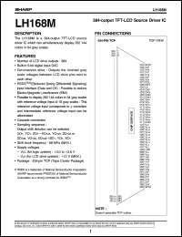 LH168M datasheet: 384-output TFT-LCD source driver IC LH168M