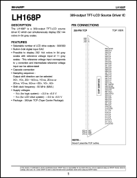 LH168P datasheet: 309-output TFT-LCD source driver IC LH168P