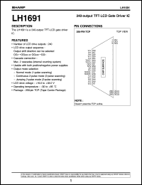 LH1691 datasheet: 240-output TFT-LCD gate driver IC LH1691