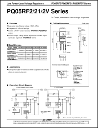 PQ05RF2V datasheet: Low power-loss voltage regulator PQ05RF2V