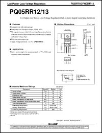 PQ05RR12 datasheet: Low power-loss voltage regulator PQ05RR12